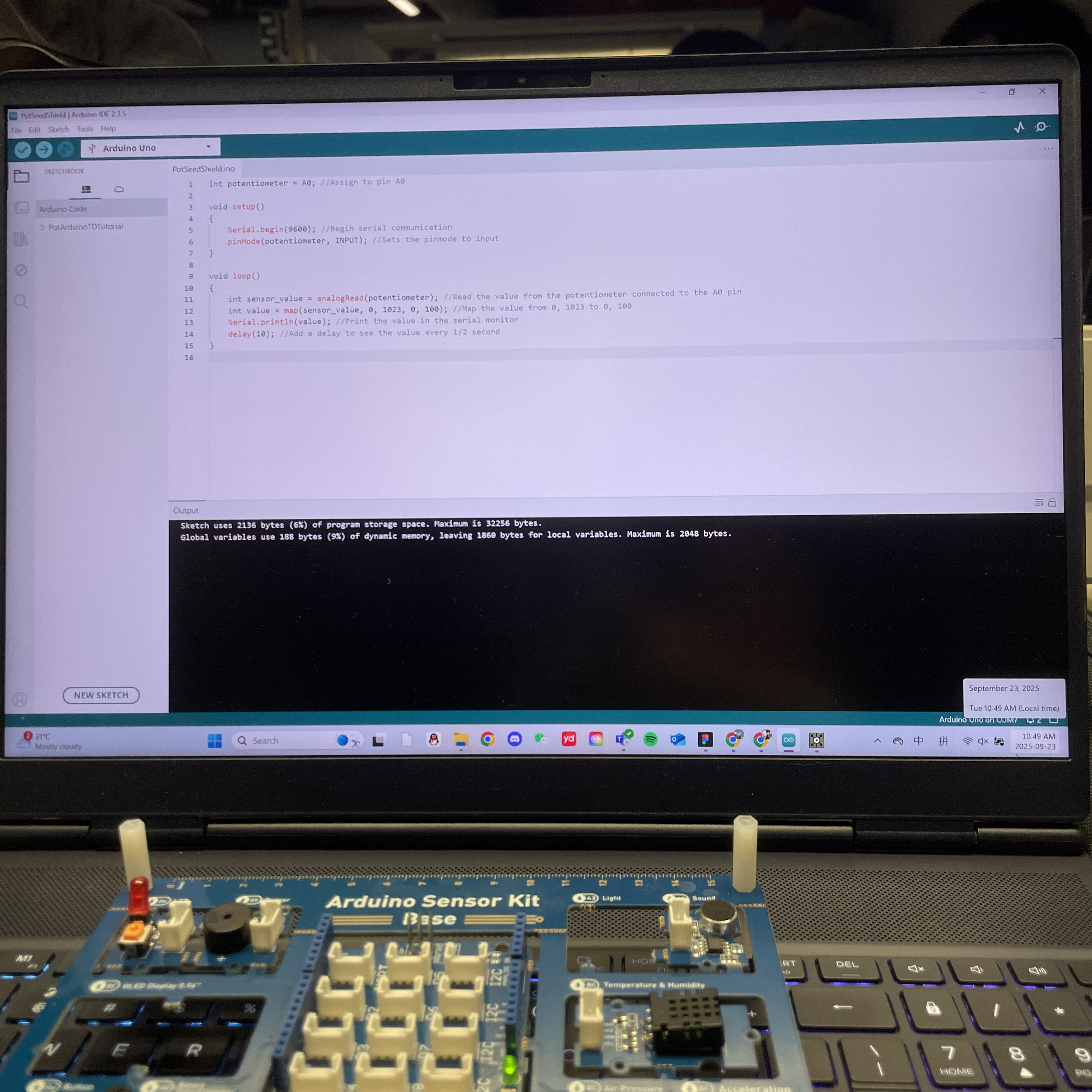 The code that connects the derivative and Arduino sensor kit was written on the PotSeedShield.