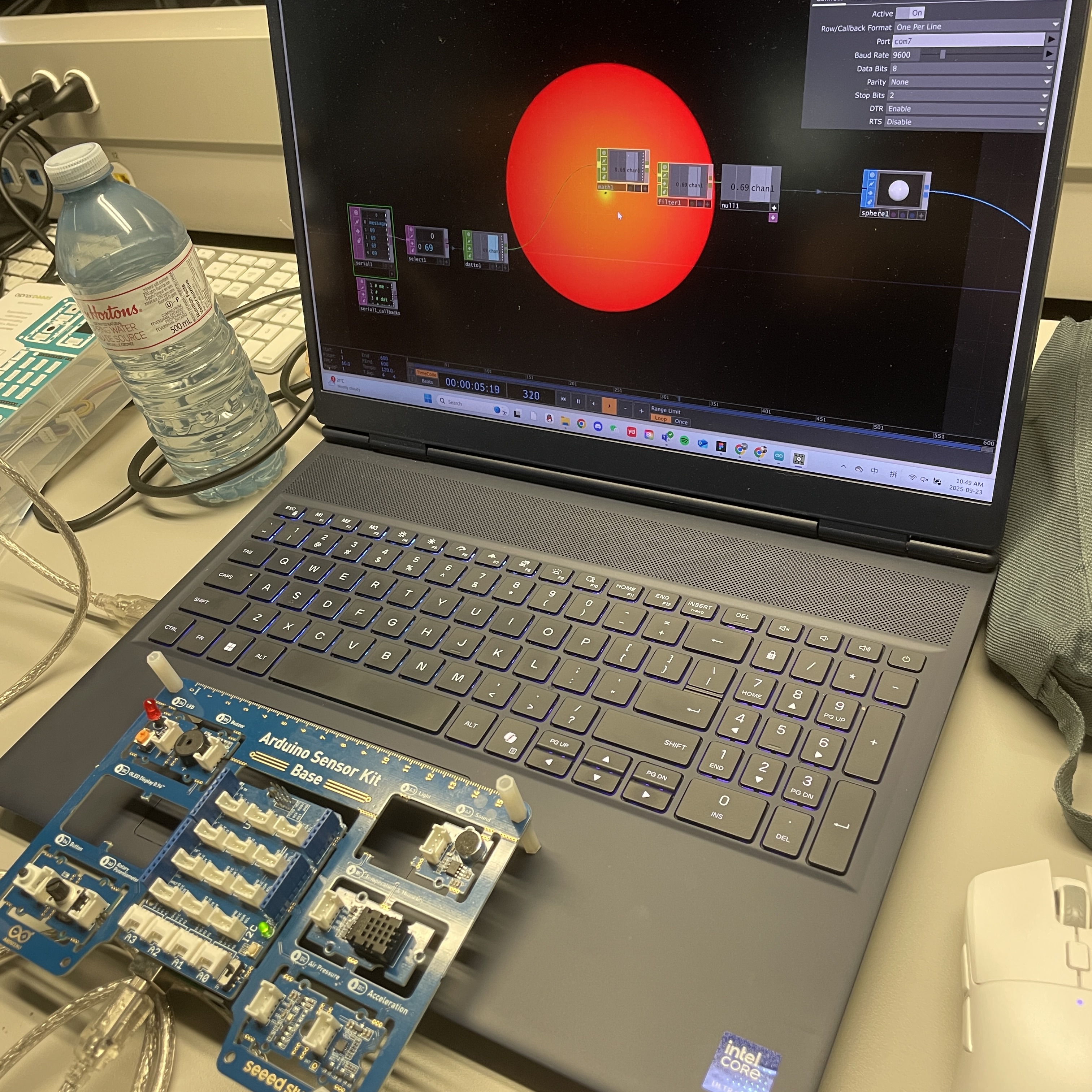 After connected the derivative and Arduino sensor kit, the interface of derivative.