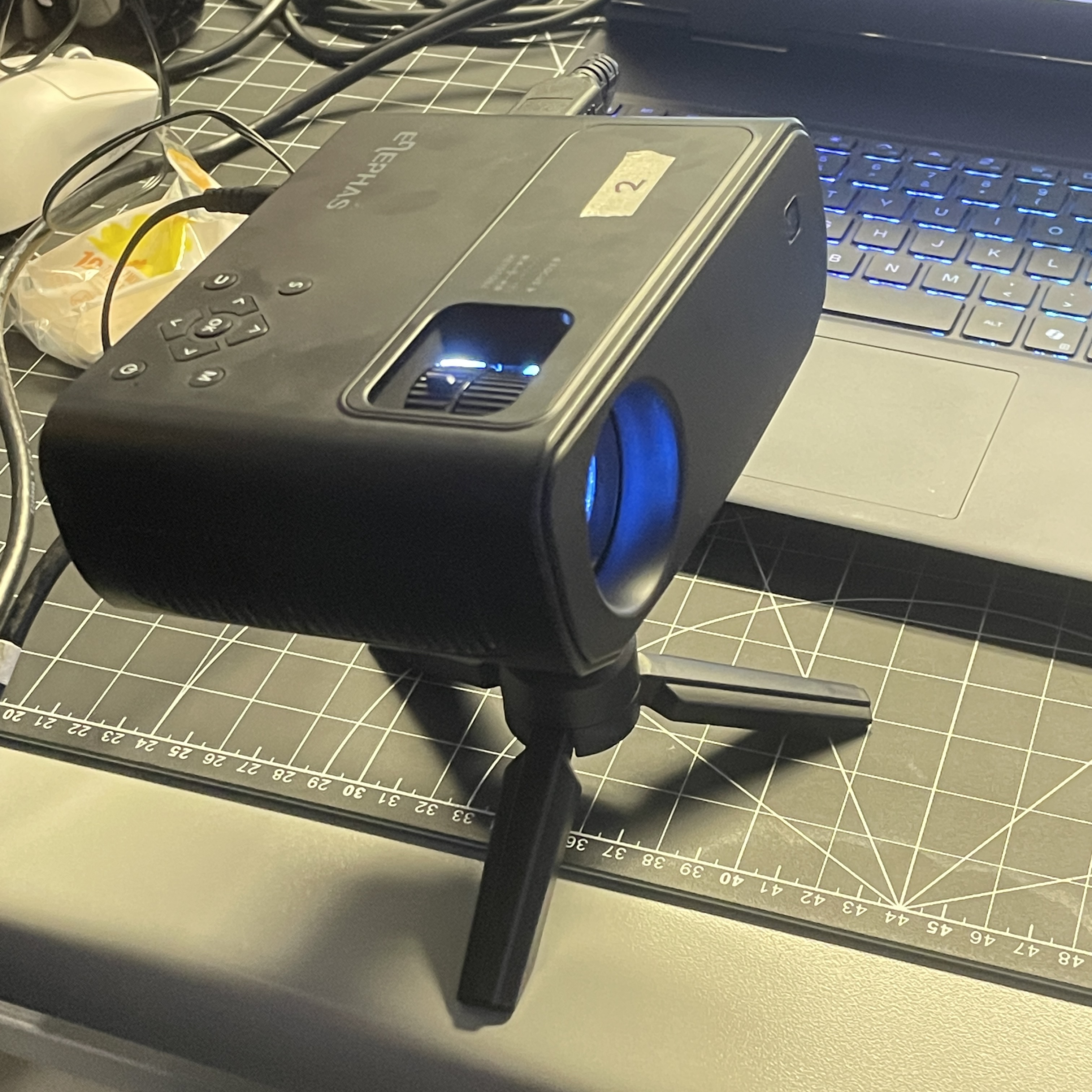 Projector Option 2 was ultimately not selected due to its low resolution and significant chromatic aberration.